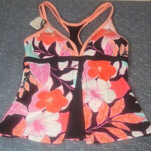 ZeroXposur Floral Tankini Swim Top size small NWT